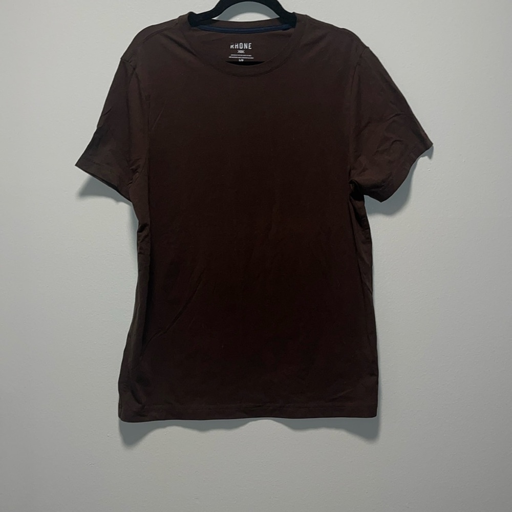 RHONE Origin Short Sleeve Tee, Classic Fit, Brown, Size L